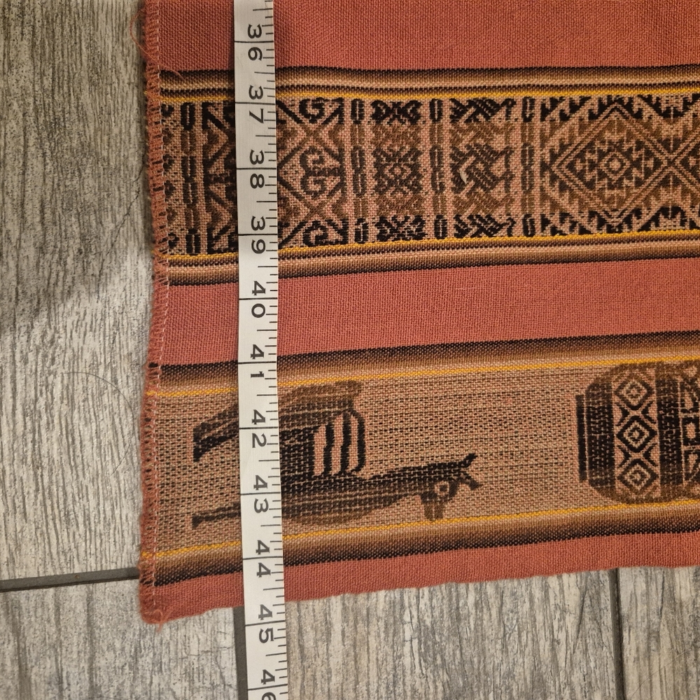Vintage Peruvian Andean Woven Blanket Llama Iconography Large 88x40 - Picture 4 of 7